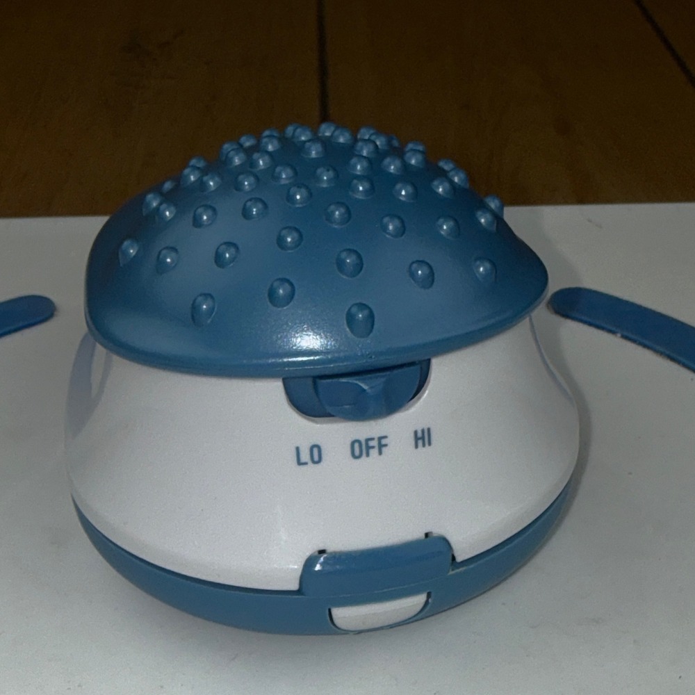 Lumiscope Mini Handheld Massager Portable‎ Blue White 2-Speed Vibration Travel
